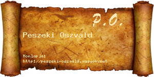 Peszeki Oszvald névjegykártya